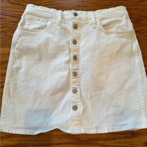 Madewell White Button-Front Mini Skirt